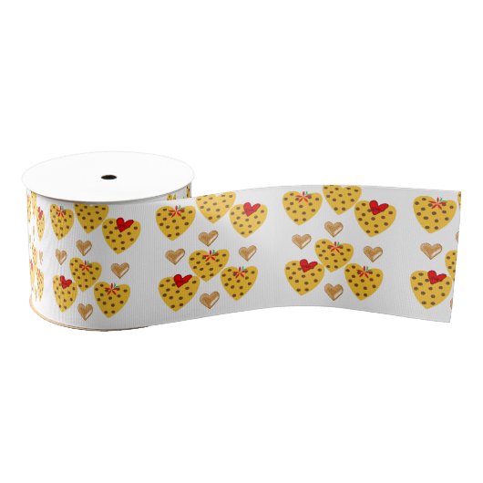 Valentijnsdag Hearts Ribbon Grosgrain Lint (Spoel)