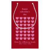 Valentijnsdag Hearts | Roze en rood op maat Klein Cadeauzakje (Achterkant)