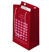 Valentijnsdag Hearts | Roze en rood op maat Klein Cadeauzakje (Voorkant Gekanteld)