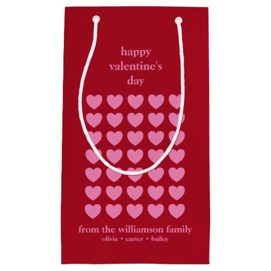 Valentijnsdag Hearts | Roze en rood op maat Klein Cadeauzakje (Voorkant)