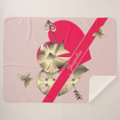 Valentijnsdag Hearts Roze Sherpa Deken (Voorkant (horizontaal))