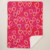 Valentijnsdag Hearts Sherpa Deken (Voorkant)