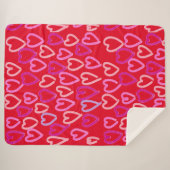 Valentijnsdag Hearts Sherpa Deken (Voorkant (horizontaal))