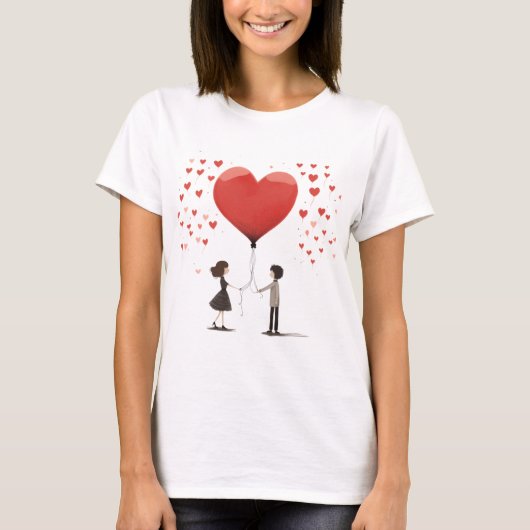 Valentijnsdag Hearts T-shirt (Voorkant)