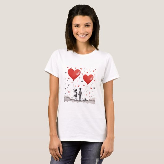 Valentijnsdag Hearts T-shirt (Voorkant volledig)