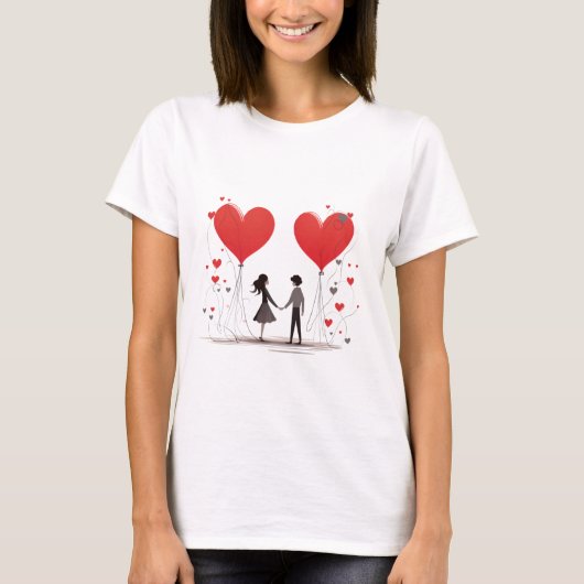 Valentijnsdag Hearts T-shirt (Voorkant)
