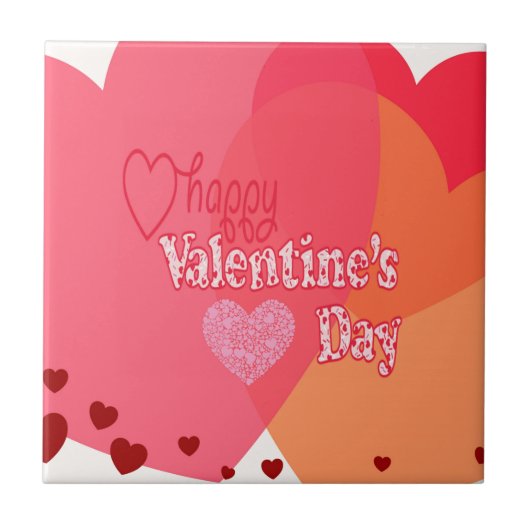 Valentijnsdag Hearts Tegeltje (Voorkant)