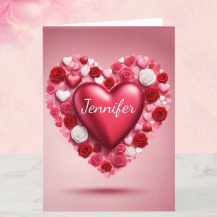 Valentijnsdag Hearts to Wife Handtekening toevoege Feestdagen Kaart