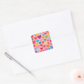 Valentijnsdag Hearts Vierkante Sticker (Envelop)