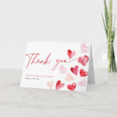 Valentijnsdag Hearts Vrijgezellenfeest bedankkaart (Voorkant)