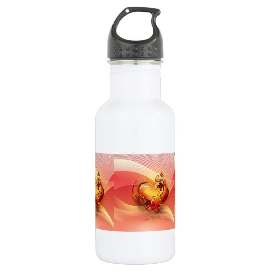 Valentijnsdag Hearts Waterfles (Voorkant)