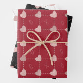 Valentijnsdag Hearts & X's & O's inpakpapier (In situ)