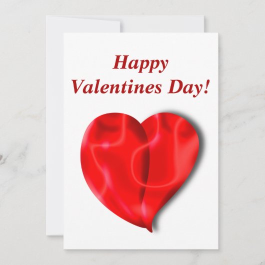 Valentijnsdag! Helderrood hart, liefde, vakantie Kaart (Voorkant)