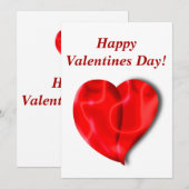 Valentijnsdag! Helderrood hart, liefde, vakantie Kaart (Voorkant / Achterkant)