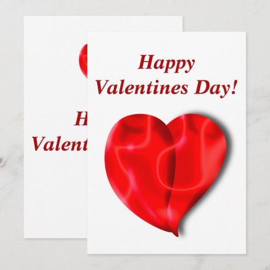 Valentijnsdag! Helderrood hart, liefde, vakantie Kaart (Voorkant / Achterkant)