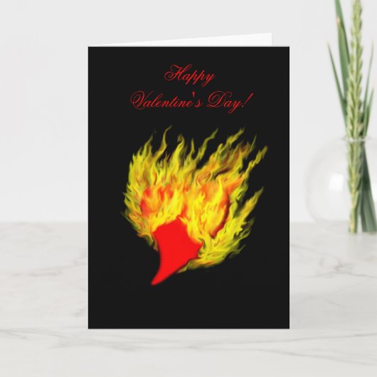 Valentijnsdag - het hart van de vlam feestdagen kaart (Voorkant)