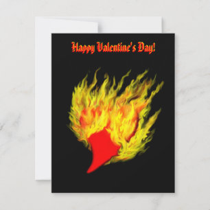 Valentijnsdag - het hart van de vlam feestdagenkaart