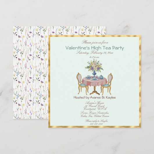 Valentijnsdag High Tea Party (Voorkant / Achterkant)