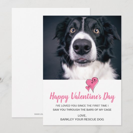 Valentijnsdag Hond Feestdagenkaart (Voorkant / Achterkant)