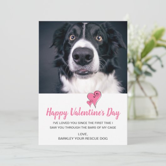 Valentijnsdag Hond Feestdagenkaart (Staand voorkant)