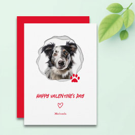 Valentijnsdag Hond Foto Rode Hart Vakantiekaart  Feestdagenkaart