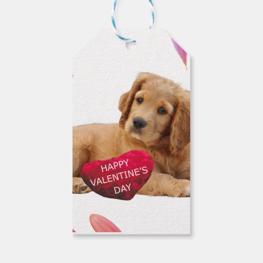 Valentijnsdag Hond hart cadeau label Cadeaulabel (Achterkant)