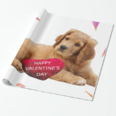 Valentijnsdag Hond hart inpakpapier (Uitgerold)