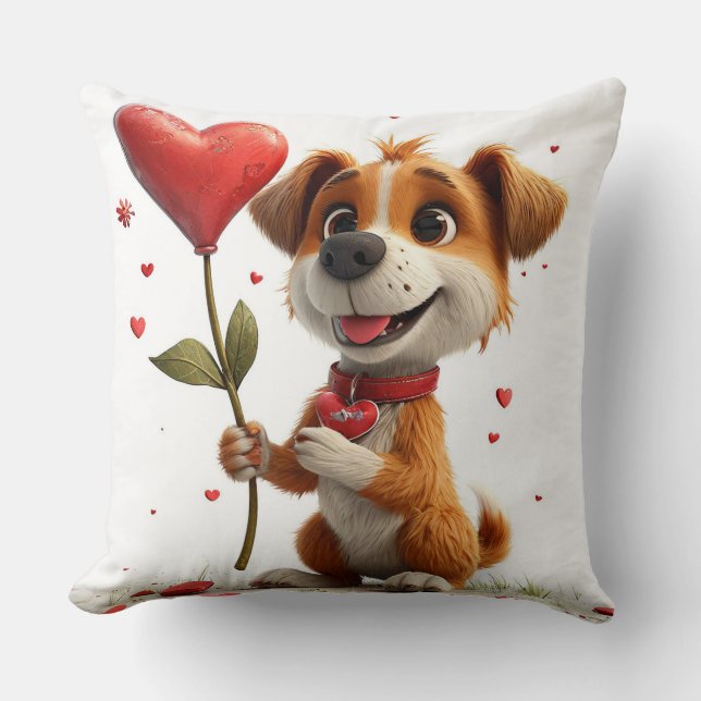 Valentijnsdag hond kussen (Voorkant)