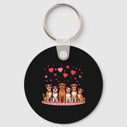 Valentijnsdag Hond Moeder Mooie Valentijnshond Sleutelhanger (Voorkant)