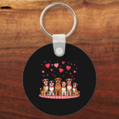 Valentijnsdag Hond Moeder Mooie Valentijnshond Sleutelhanger (Voorkant)