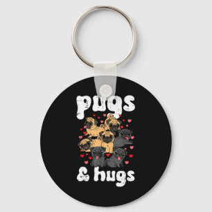 Valentijnsdag Hond Pug En Knuffels Cute Puppy Mann Sleutelhanger