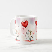 Valentijnsdag Hond Rode Hart Mokken (Voorkant links)