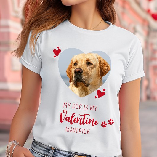 Valentijnsdag Hondenliefhebber Custom Heart Pet Fo T-shirt