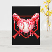 Valentijnsdag Honkbal Jongens Ijs Drip Hart Kaart (Gele Bloem)