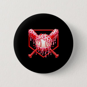 Valentijnsdag Honkbal Jongens Ijs Drip Hart Ronde Button 5,7 Cm