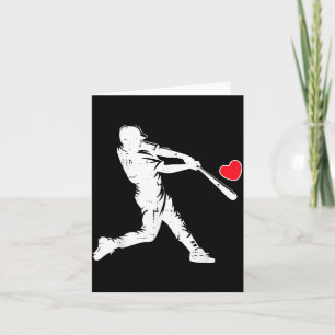 Valentijnsdag honkbal slagman silhouet hart me kaart