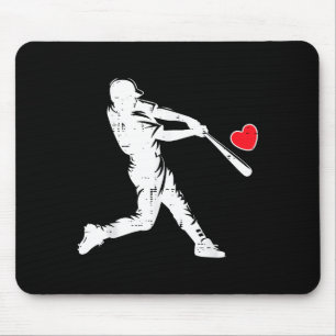 Valentijnsdag honkbal slagman Silhouet Hart Me Muismat