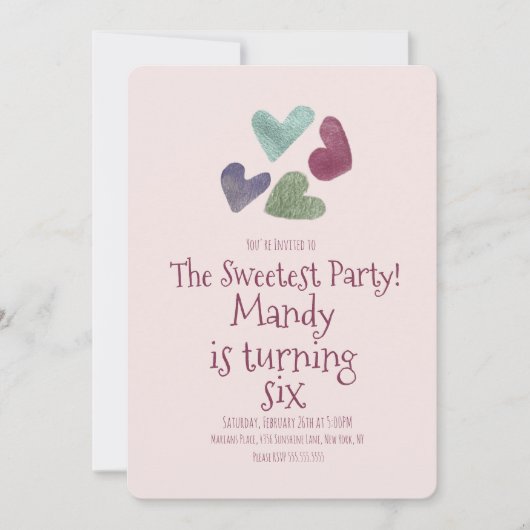 Valentijnsdag hoort Metallic Birthday Party Kaart (Voorkant)