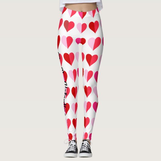 Valentijnsdag hoort overal over rood roze klauw leggings (Voorkant)