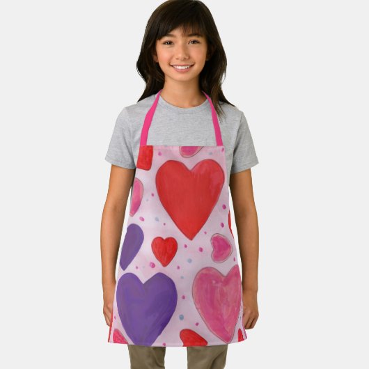 Valentijnsdag hoort roze Paars en rood patroon Schort (Insitu)