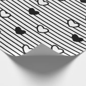 Valentijnsdag hoort zwarte witte strepen cadeaupapier (Hoek)