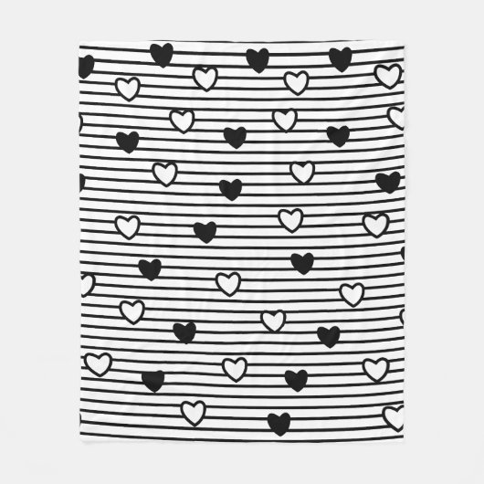 Valentijnsdag hoort zwarte witte strepen fleece deken (Voorkant)