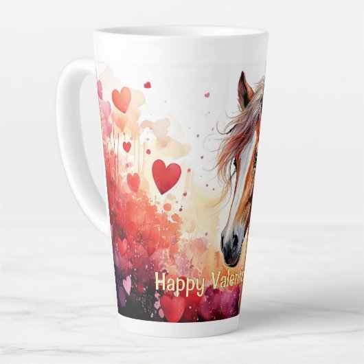 Valentijnsdag Horse Latte Mok (Linkerhoek)