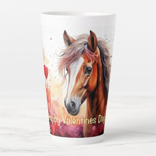 Valentijnsdag Horse Latte Mok (Voorkant)