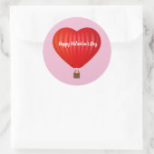 Valentijnsdag Hot Air-ballon Ronde Sticker (Tas)