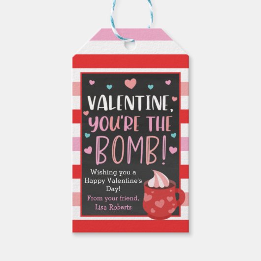 Valentijnsdag Hot Chocolate Bomb Gift Label Cadeaulabel (Voorkant)