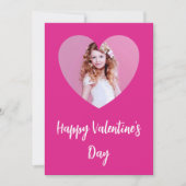 Valentijnsdag hot pink fotomeisje kaart (Voorkant)