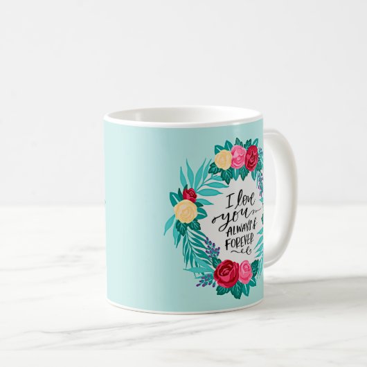 Valentijnsdag houdt altijd van roze Aqua Koffiemok (Voorkant rechts)