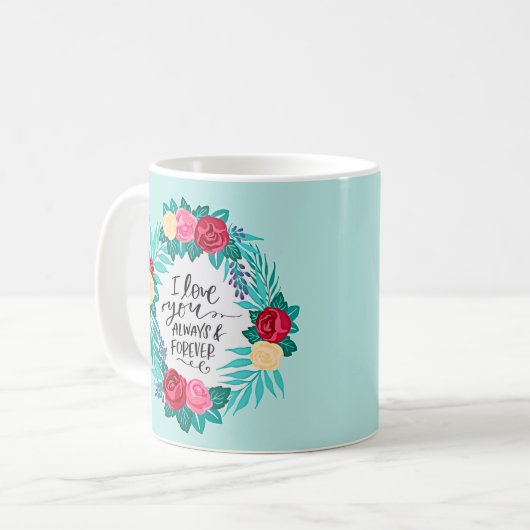 Valentijnsdag houdt altijd van roze Aqua Koffiemok (Voorkant links)