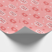 Valentijnsdag houdt meer van je spraakbel cadeaupapier (Hoek)